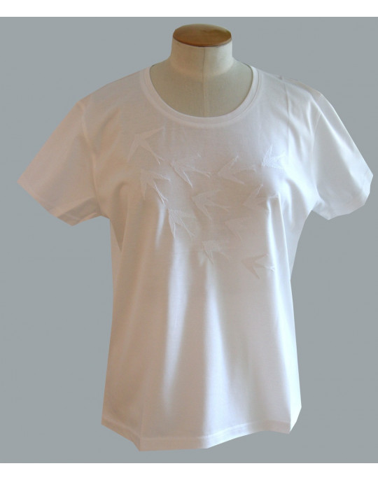"Hirondelles" (Swallows) embroidered t-shirt