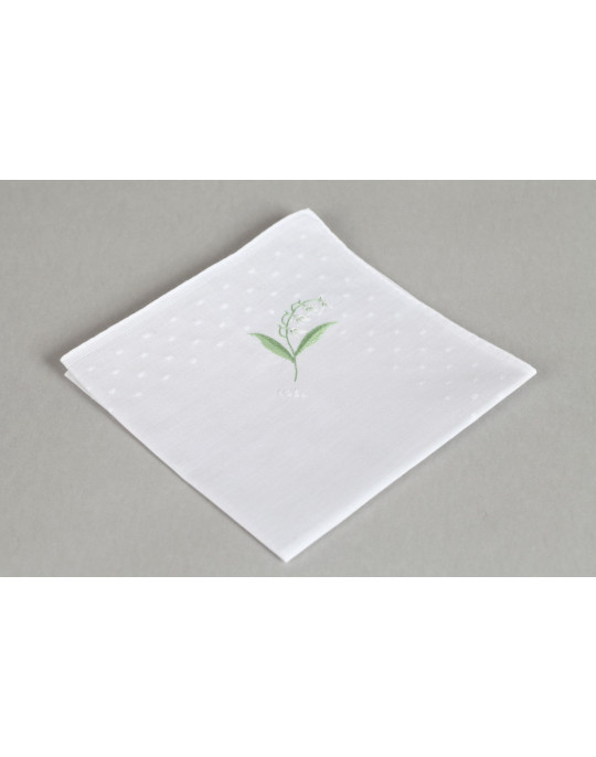 "Muguet" hand embroidered handkerchief