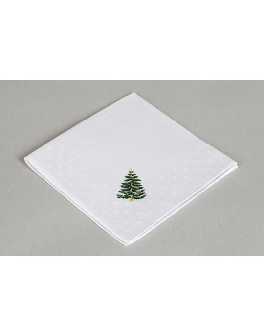 "Sapin" hand embroidered handkerchief